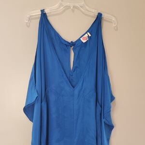 Lilka Cobalt Blue Wide Leg Culotte Jumpsuit M/L Oversized Boho